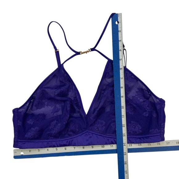 Savage X Fenty Strap Up Lace Bralette Bra 2X Taboo Blue Logo Sexy Romantic - Picture 6 of 11